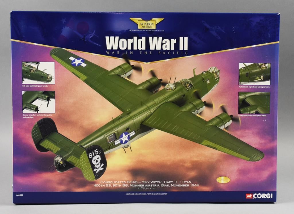 2003 Corgi Classics Consolidated B-24D Sky Witch-MIB-NOS: Lot is 2003 Corgi Classics Consolidated B-24D Sky Witch-MIB-NOS. Single owner collection from the largest toy collector on the West Coast.
