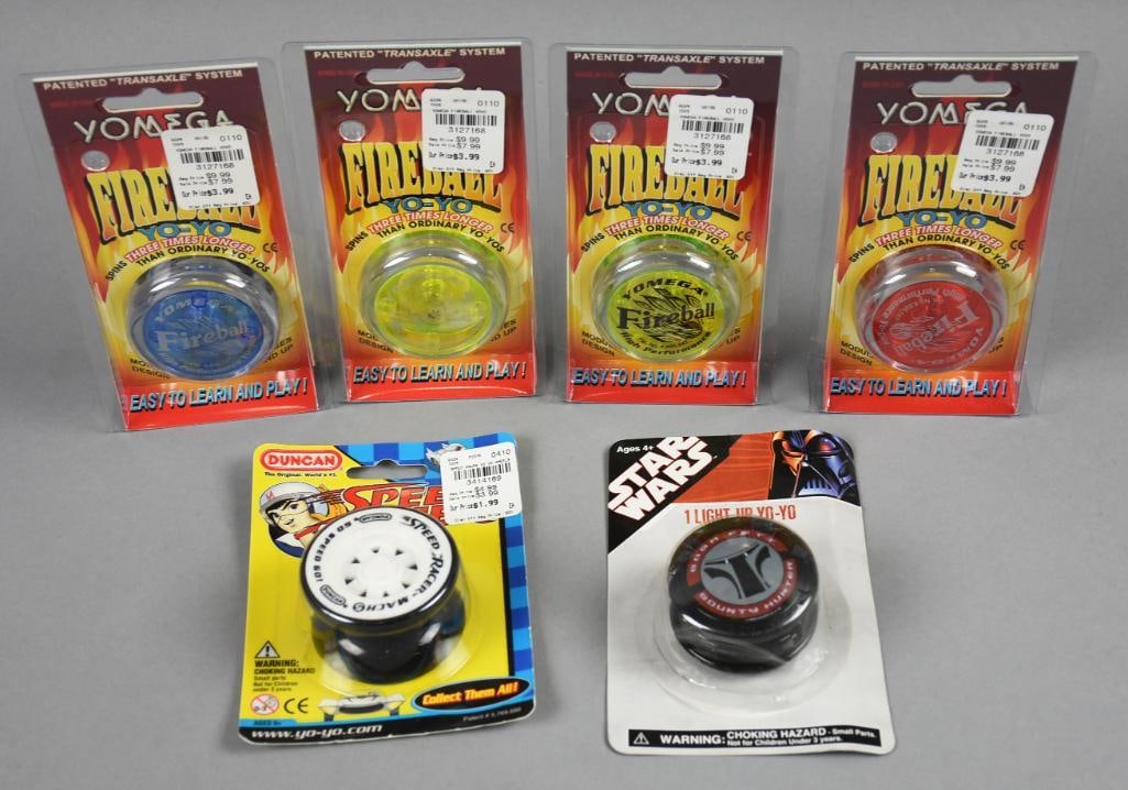 (6) 1990s-2000s Yomega & More Yoyo Assortment-MOC-NOS (1 of 2)