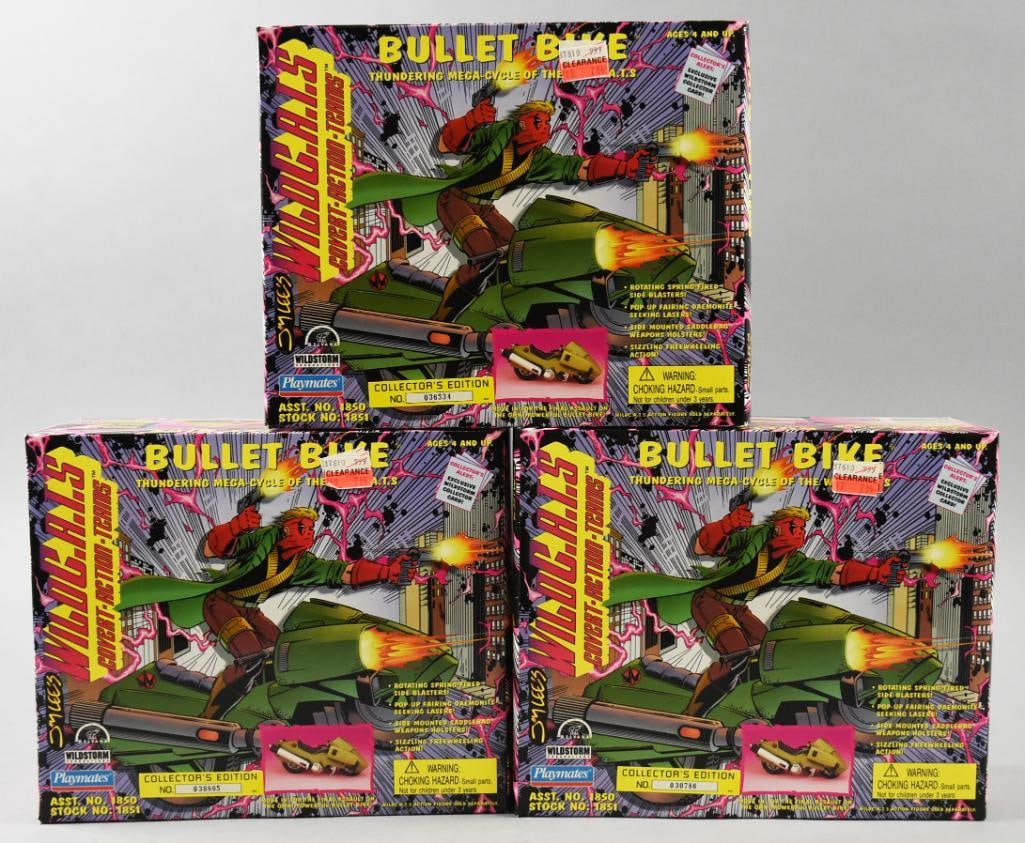 (3) 1995  Wild C.A.T.S Bullet Bike Playmates-MIB-NOS (1 of 4)