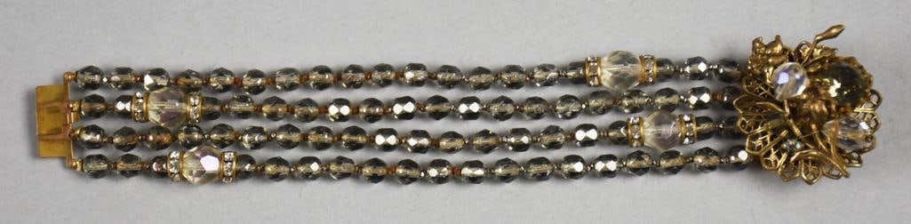Vintage Costume Multi Strand Crystal Bracelet (1 of 6)