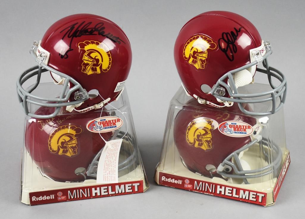 (4) Assorted USC Football Player Signed Mini Helmets-Heisman (1 of 5)