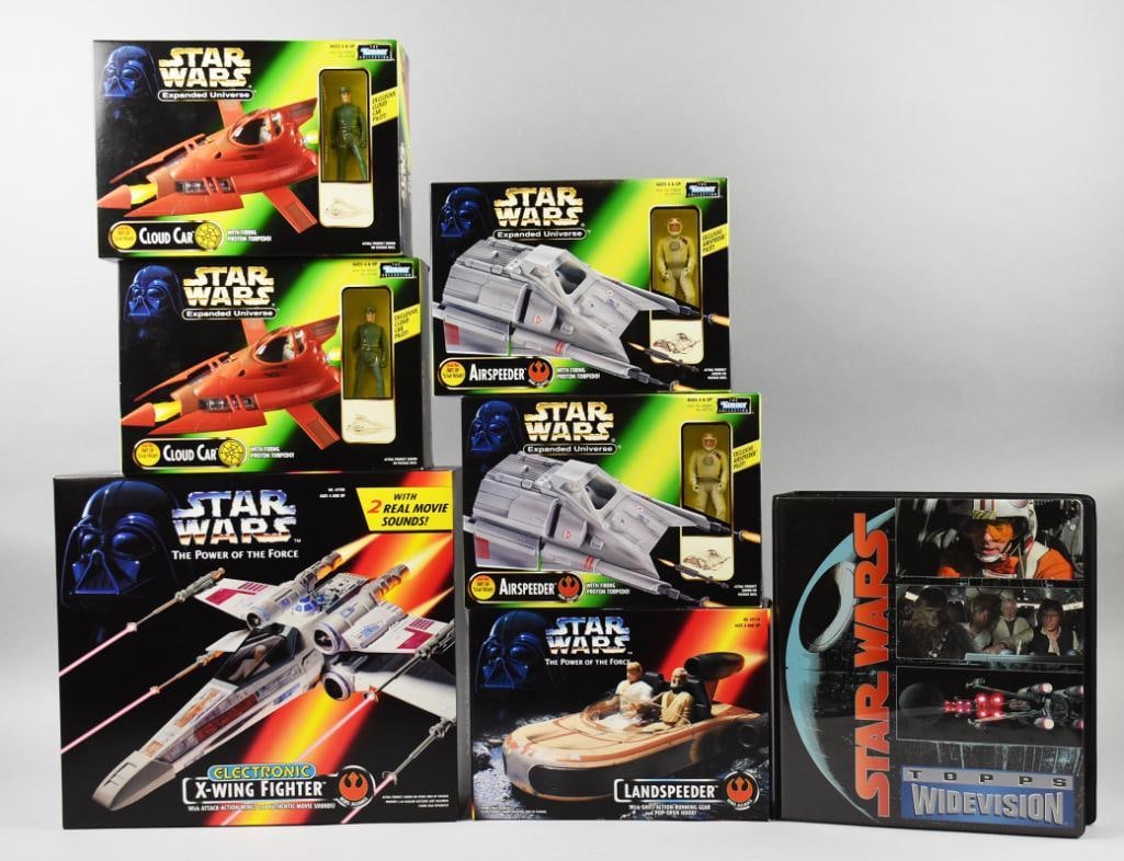 (7) 1990s Kenner/Topps Star Wars Vehicles & Cards-MIB-NOS (1 of 4)