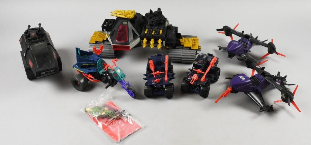 1980s-90s GI Joe Assortment, Incl Colton w/ Card: Lot is 1980s-90s GI Joe Assortment, Includes Joseph Colton w/ Card. Other pieces include Destro Demon Tank, HISS Tank and two each Fang II and ATV. Single owner collection from the largest toy co