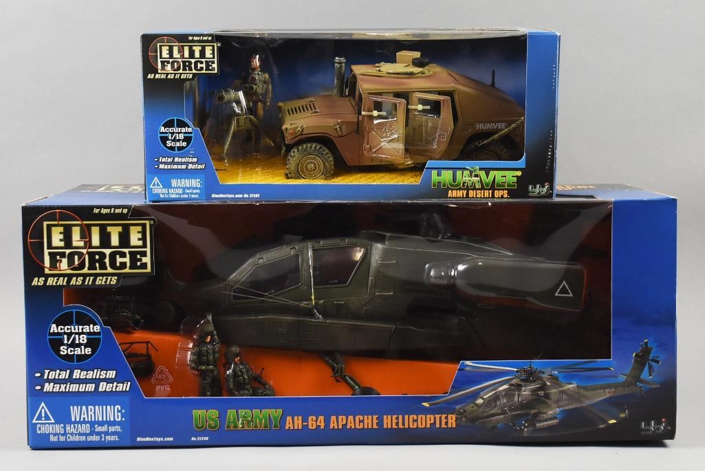 2002 BBi Elite Force US Army AH-64 Apache & Humvee 1:18-NOS (1 of 3)