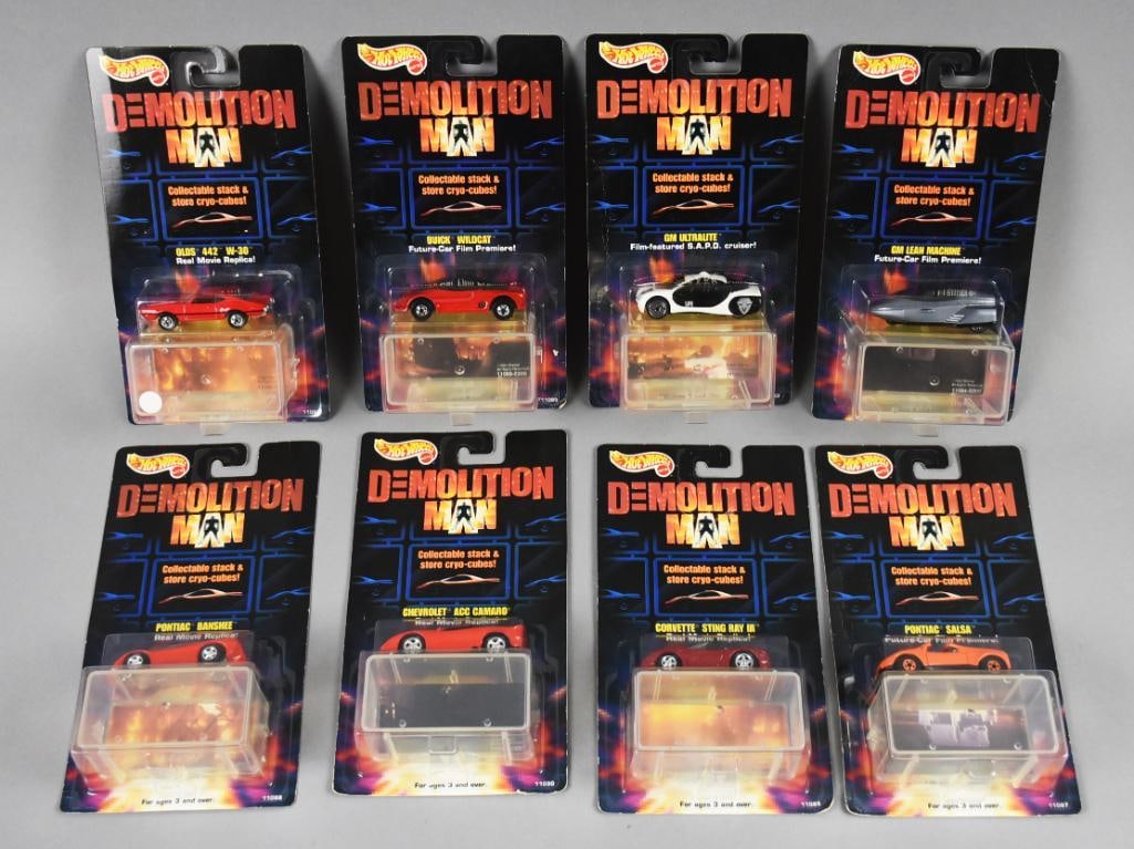(8) 1993 Mattel Hot Wheels Demolition Man Die-Cast-MOC-NOS (1 of 3)