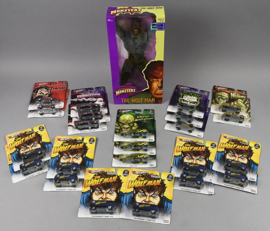 (24) 1998, 2012  Hot Wheels PLUS Universal Monsters-MIP-NOS (1 of 4)