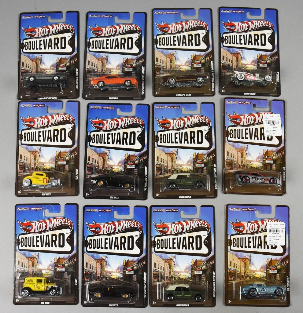 (12) 2011-12 Mattel Hot Wheels Boulevard- MOC - NOS (1 of 5)