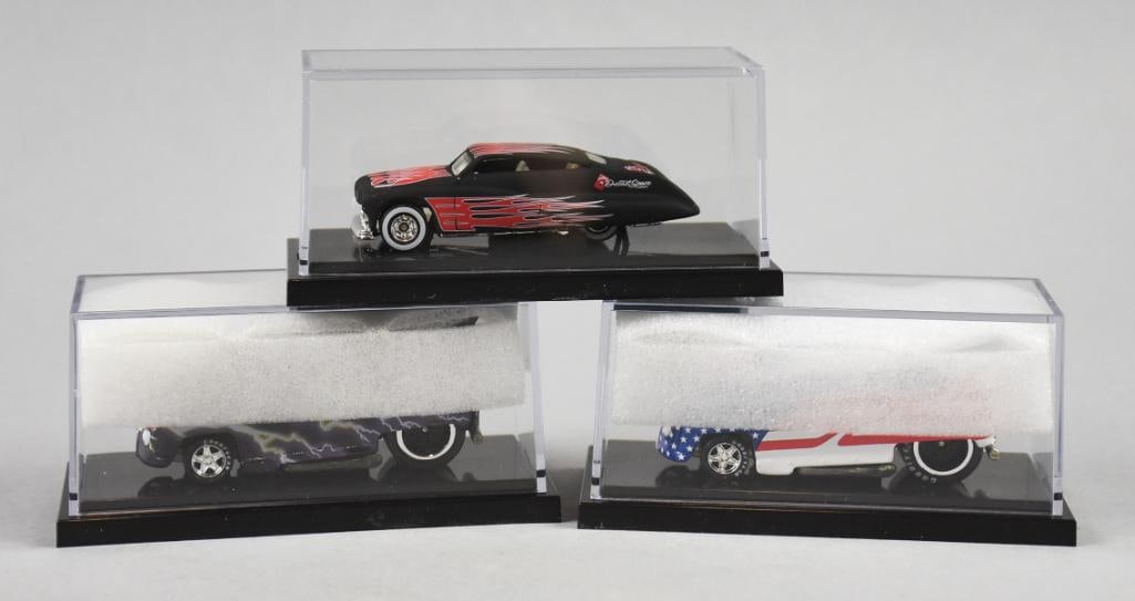 (3) Liberty Promotions, Hot Wheels Drag Buses/'49 Merc-NOS: Lot is three Liberty Promotions, Hot Wheels Drag Buses/'49 Merc-NOS. Limited Editions: '49 Merc 147/475, Lightning Wagon 955/1300 and 9th Nationals Drag Bus 417/1300. Single owner collection from the