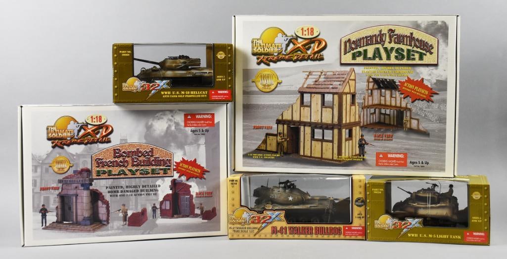 (5) 2000, 02 21st C Toys Ultimate Soldier Play Sets/Tanks1:18/1:32-NOS (1 of 3)
