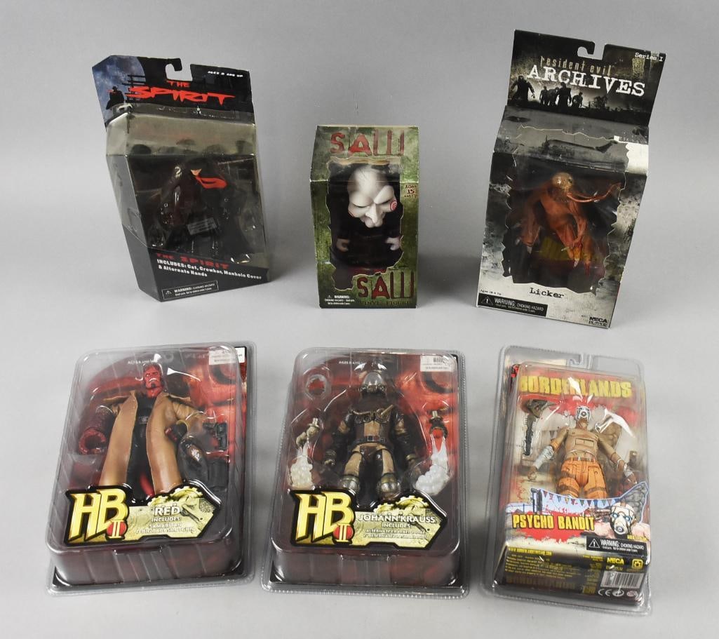 (6) 2000s Mezco, Neca, Horror Film Action Figuresmipnos Auction