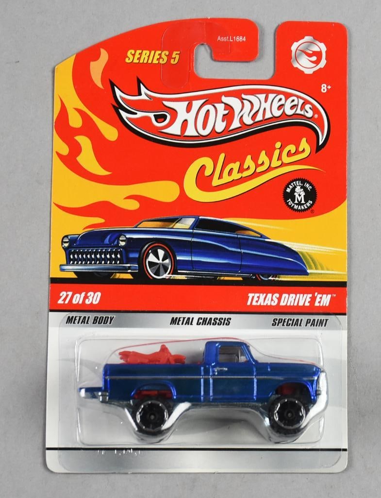 2008 Mattel Hot Wheels Texas Drive 'Em - MOC-NOS: Lot is 2008 2008 Mattel Hot Wheels Texas Drive 'Em - MOC-NOS. Single owner collection from the largest toy collector on the West Coast.