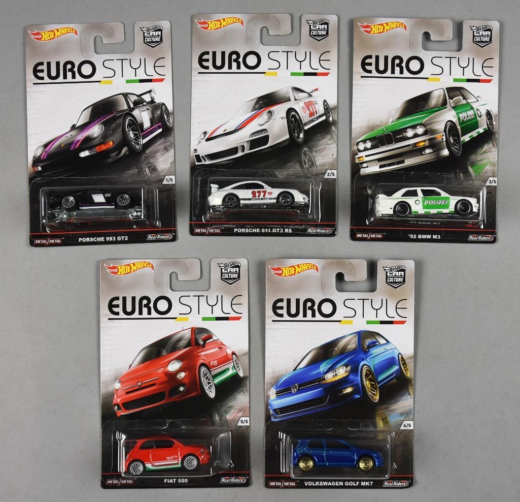 (5) 2015 Mattel Hot Wheels Euro Style Die-Cast-MOC-NOS (1 of 3)