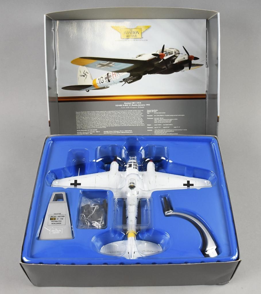 2004 Corgi Aviation Archive Heinkel HE111H-6 1:72-MIB-NOS: Lot is a 2004 Corgi Aviation Archive Heinkel HE111H-6 1:72-MIB-NOS. Single owner collection from the largest toy collector on the West Coast.