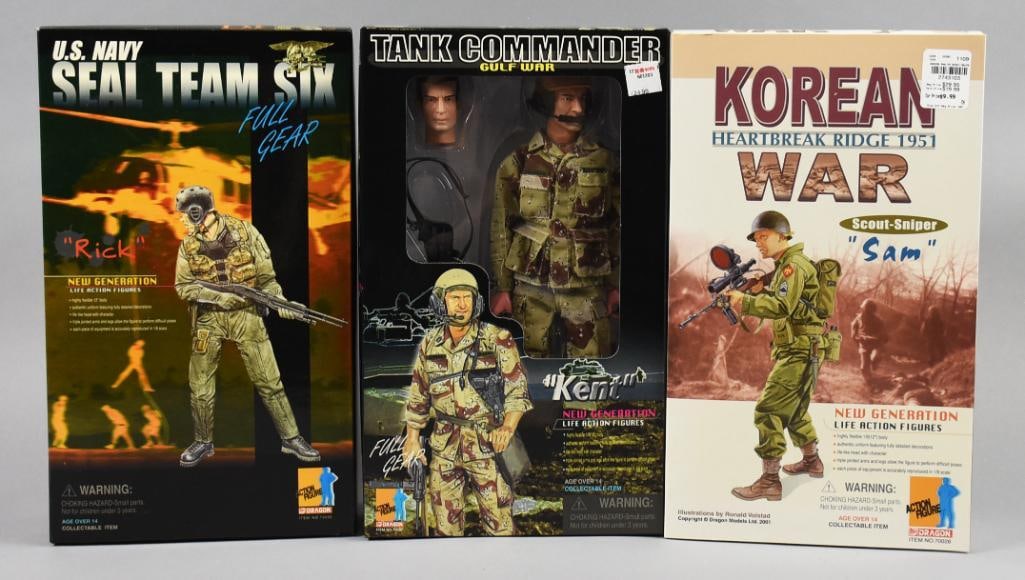 (3) 1999, 2001 Dragon Models New Generation 12" US Military-NOS (1 of 3)