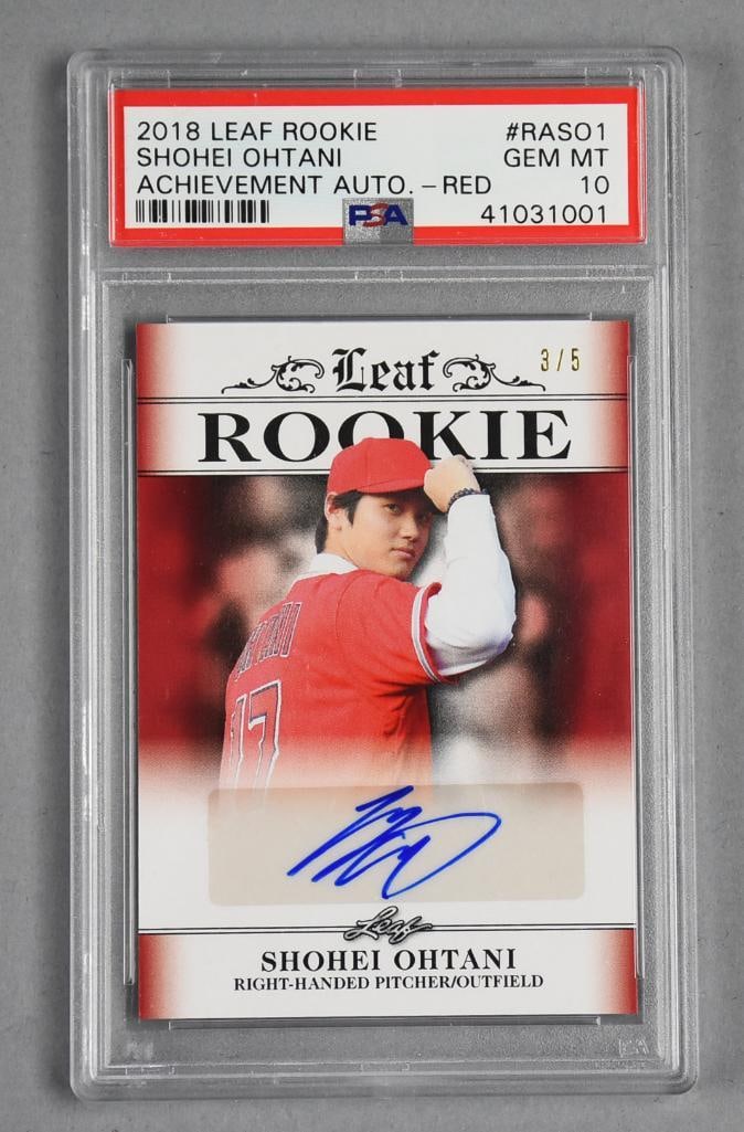 2018 Leaf Rookie Shohei Ohtani Signed Card PSA Gem Mint 10 3/5 (1 of 3)