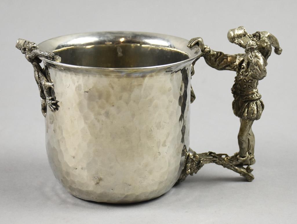 1982 Fellowship Foundry Hammered Pewter Figural Cup (1 of 8)