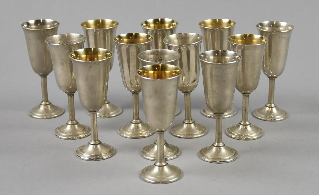 (13) Vintage International Silver Sterling Goblets, 406g (1 of 9)