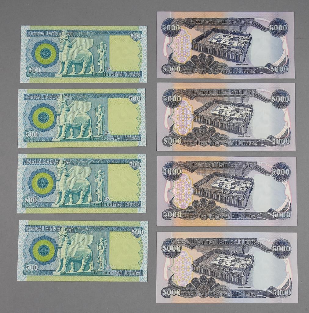 (8) Central Bank of Iraq 22,000 Dinars currency (1 of 3)