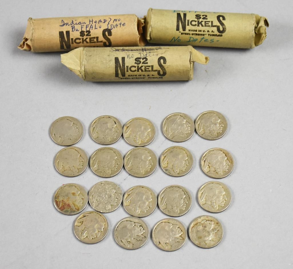 Vintage Buffalo Nickel Rolls and Loose-Unsorted-Good to VF (1 of 7)