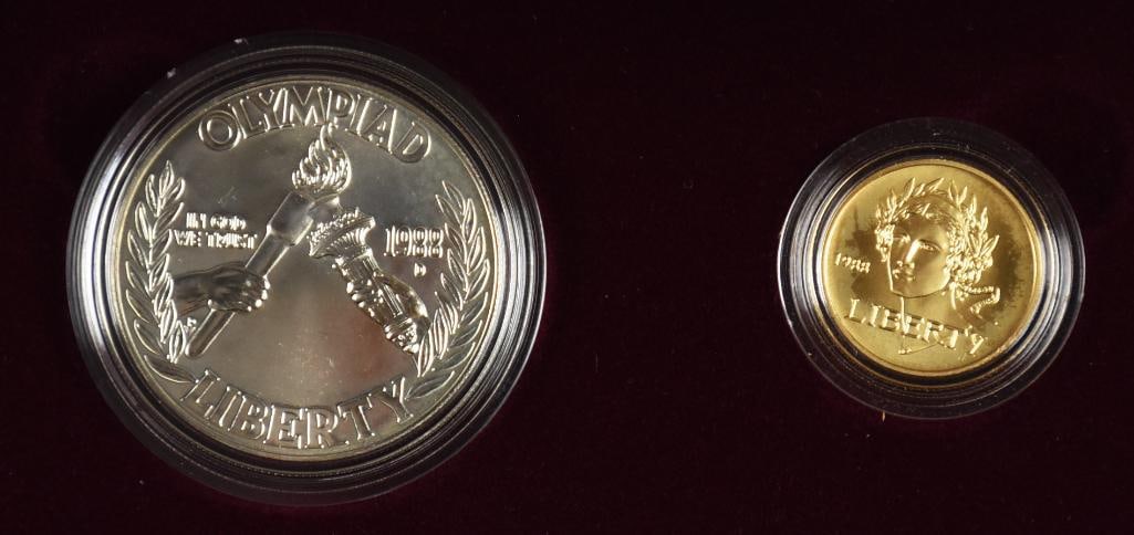 1988 US Mint Olympic Coins, 90% Gold, 90% Silver-COA (1 of 5)
