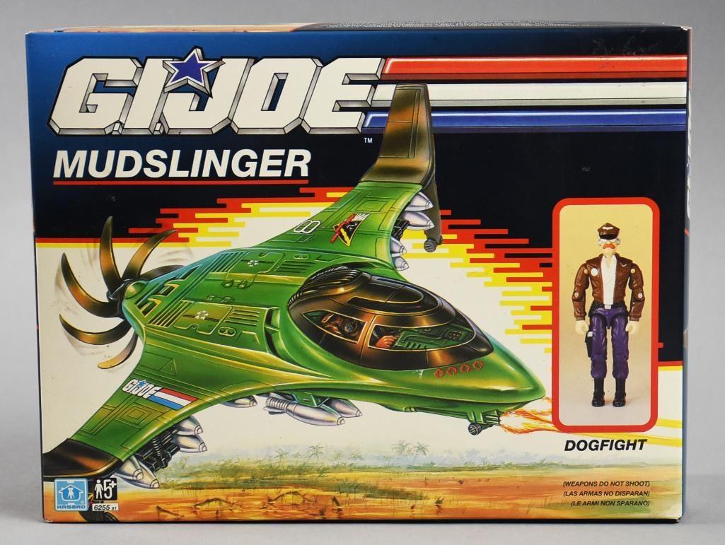 1990 Hasbro UK GI Joe Mudslinger w/ Dogfight-MIB-NOS: Lot is a 1990 Hasbro UK GI Joe Mudslinger w/ Dogfight-MIB-NOS. Single owner collection from the largest toy collector on the West Coast.