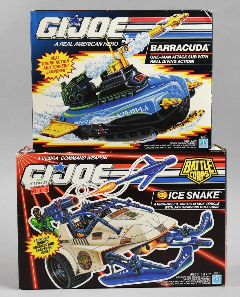 1992-92 Hasbro GI Joe Barracuda & Ice Shark-MIB-NOS: Lot is 1992-92 Hasbro GI Joe Barracuda & Ice Shark-MIB-NOS. Single owner collection from the largest toy collector on the West Coast.
