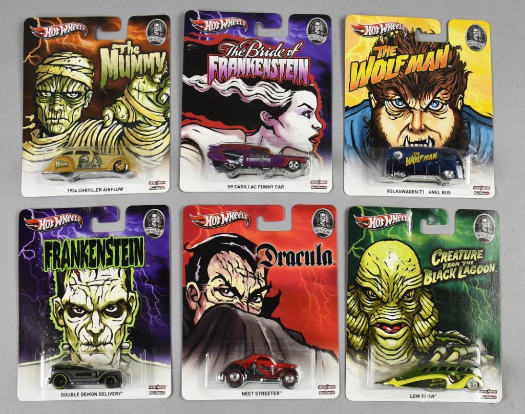 2012 Mattel Hot Wheels Universal Monsters Complete Set-NOS (1 of 3)