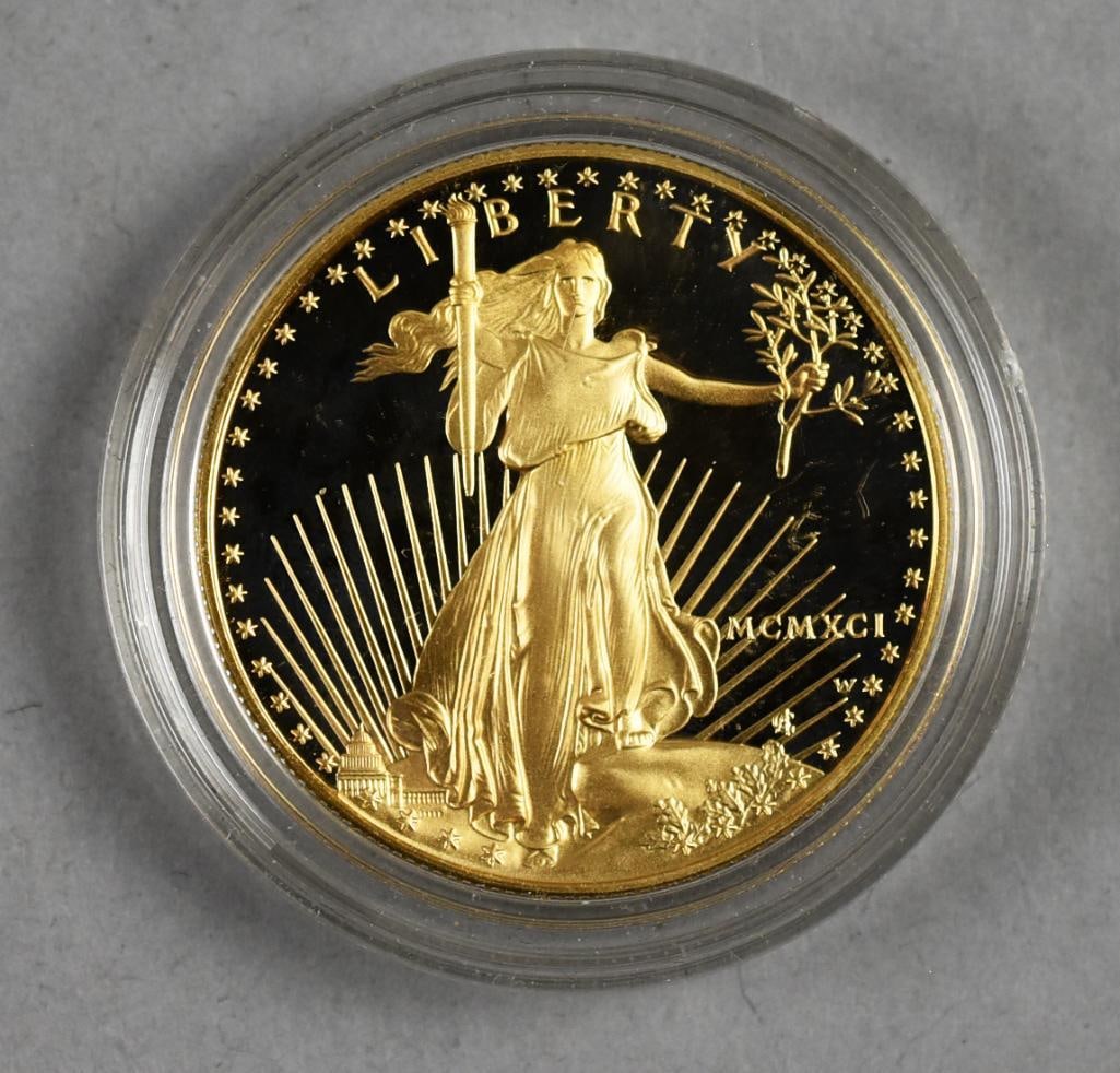 1991 American Eagle 1 oz Fine Gold, $50 Coin-Uncirculated (1 of 2)