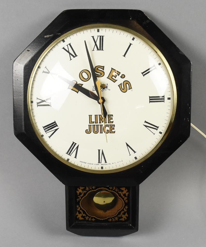Vintage Rose's Lime Juice Regulator Style Wall Clock-Works (1 of 9)