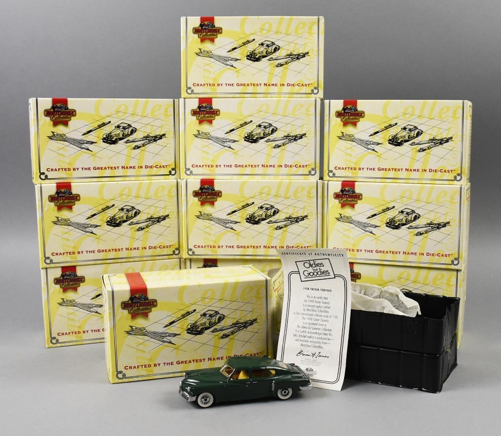 (11) 1995 Matchbox Oldies But Goodies - MIB-NOS: Lot is 11 1995 Matchbox Oldies But Goodies - MIB-NOS. Includes one duplicate. Single owner collection from the largest toy collector on the West Coast.