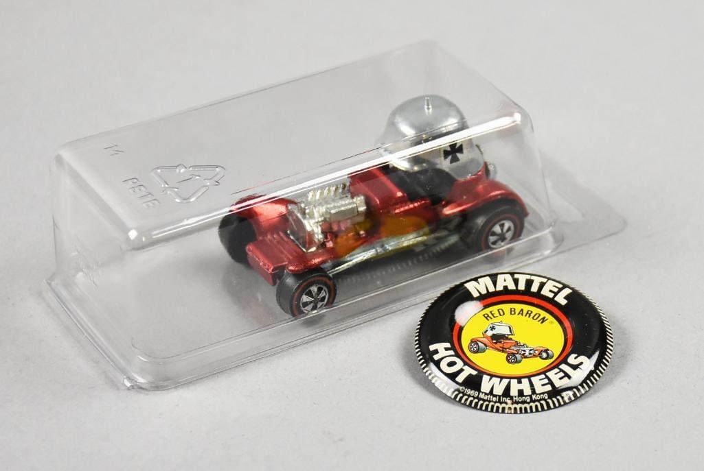 1969 Mattel Hot Wheels Red Baron w/ Metal Button-RedLine (1 of 5)