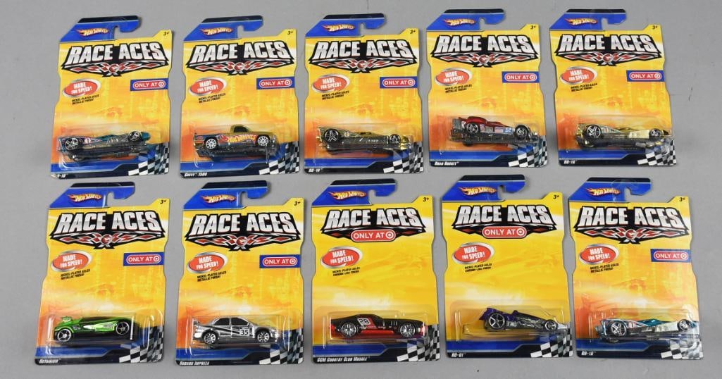 (10) 2008 Mattel Hot Wheels Race Aces - MOC-NOS (1 of 3)