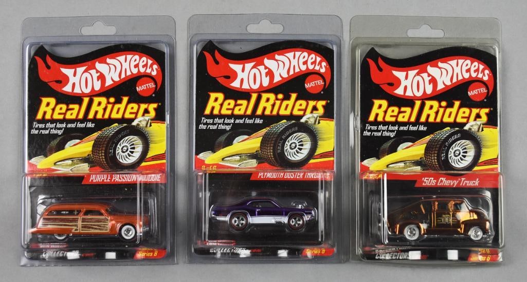 (3) 2006-07 Mattel Hot Wheels Ltd Ed Real Riders - MOC-NOS (1 of 6)