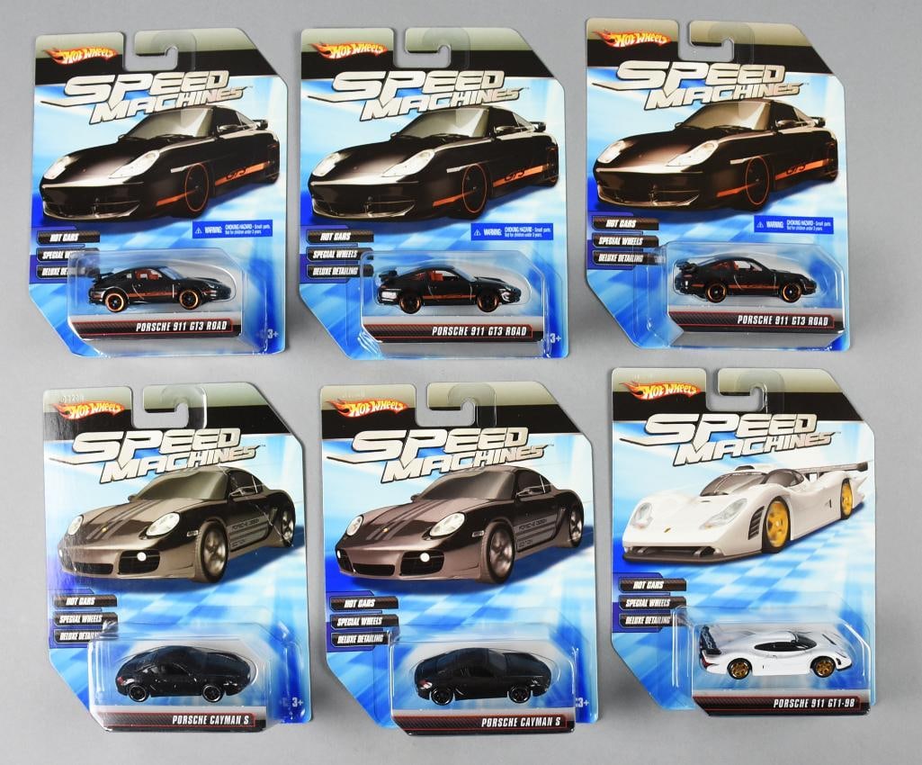 (6) 2009 Mattel Hot Wheels Speed Machines-Porsche Asst-NOS (1 of 3)