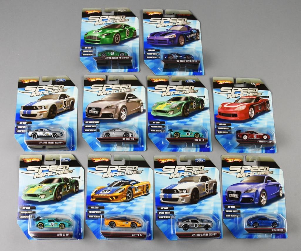 (10) 2009 Mattel Hot Wheels Speed Machines-Race Cars-NOS (1 of 3)