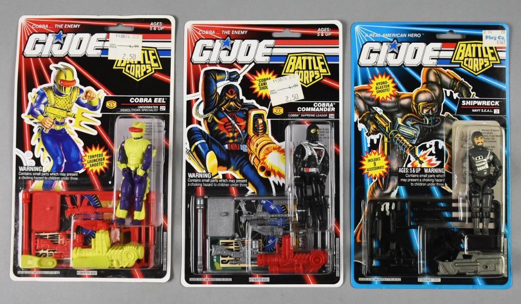 (3) 1992-93 GI Joe Battle Corps Action Figures-Carded-NOS (1 of 2)