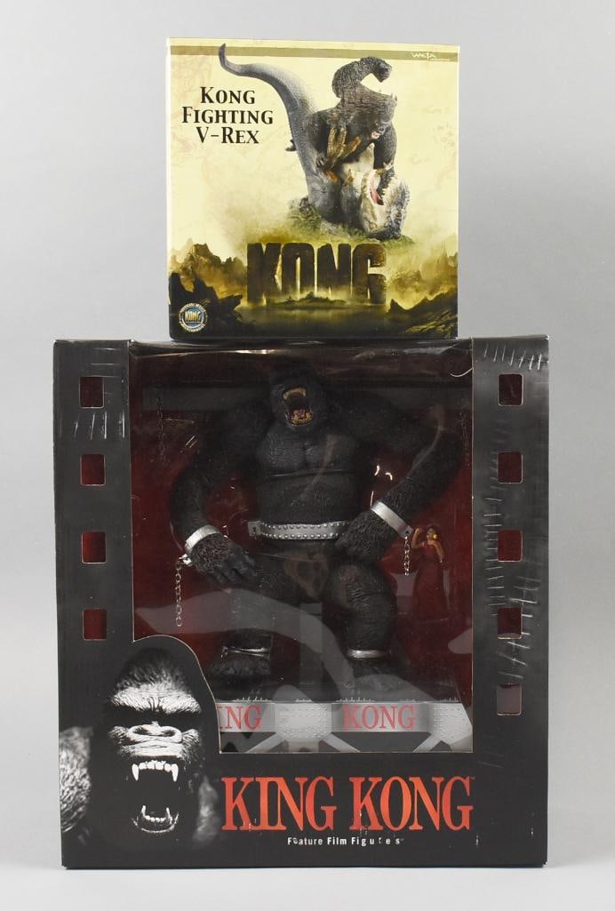 (2) 2000 Weta/McFarlane King Kong and V-Rex-MIB-NOS: Lot is two 2000 Weta/McFarlane King Kong and V-Rex-MIB-NOS Single owner collection from the largest toy collector on the West Coast.