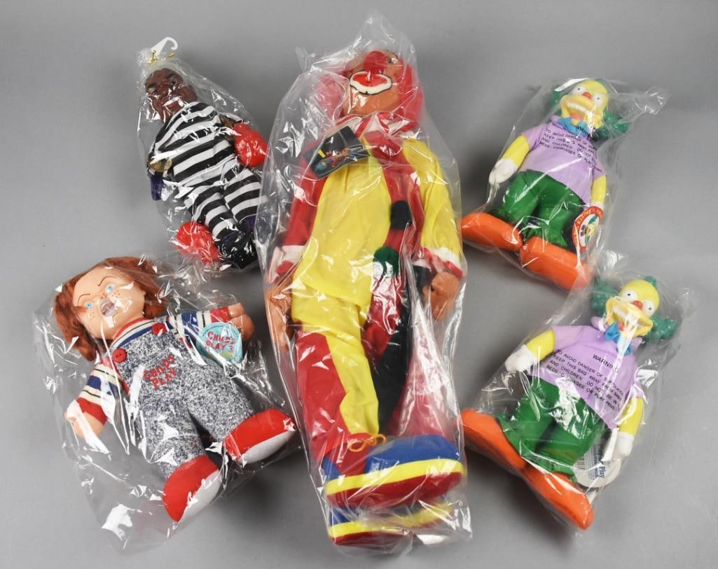 (5) 1990s TV and Movie Stuffed Action Figures-MIP (1 of 6)