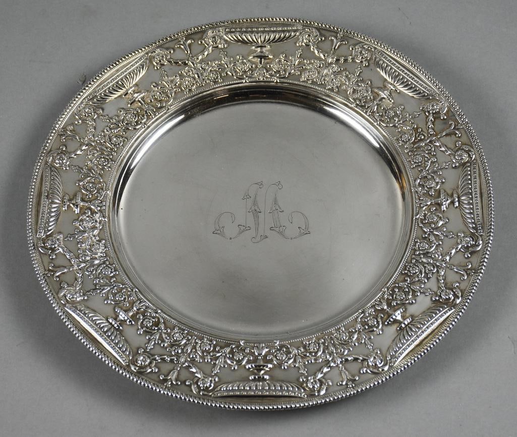 c1905 Tiffany & Co Attrib Gilded Age Sterling Charger (1 of 7)