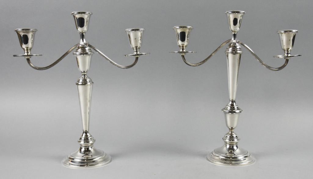 Vintage Newport Sterling Three Arm Candelabra Pair (1 of 6)