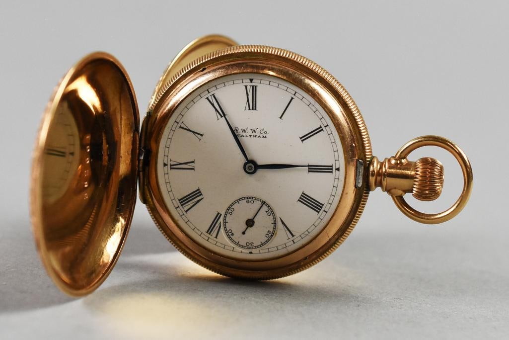 1891 Waltham 14k gf Pocket Watch, Crescent  Case (1 of 8)