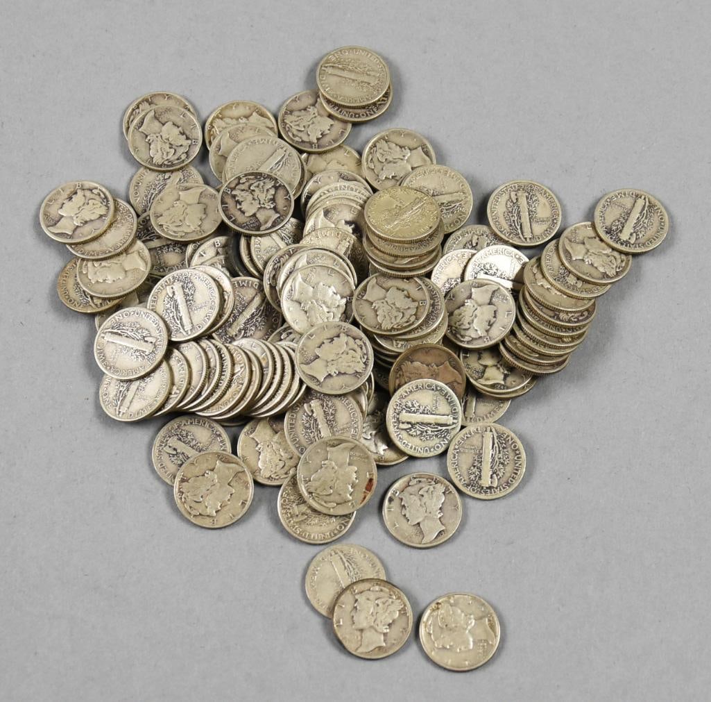 (122) 1930s-40s Mercury Dimes-Unsorted-VG to F (1 of 6)