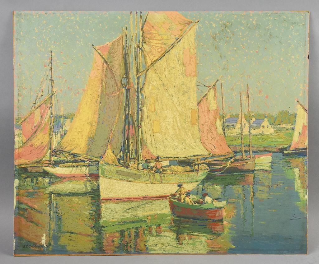 Edgar Payne (1883-1947) Boats Raised Pigment Serigraph (1 of 6)