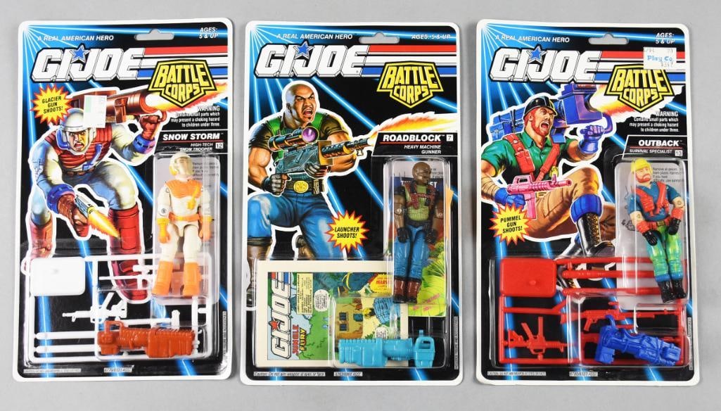 (3) 1992 GI Joe Battle Corps Action Figures-Carded-NOS (1 of 2)