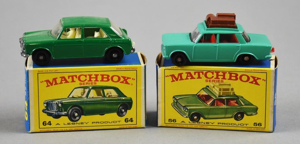 1965-66 Lesney Matchbox MG 1100, Fiat 1500-Original Boxes (1 of 6)