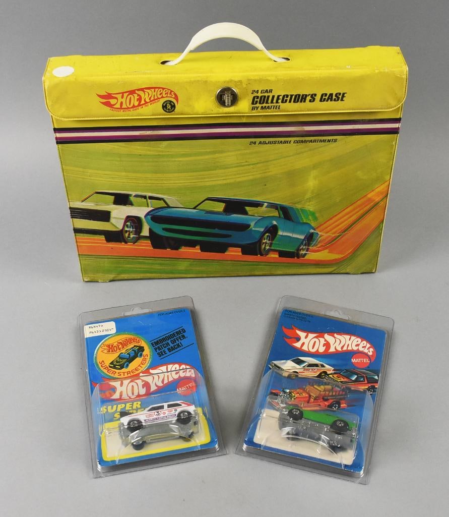 (3) 1960s-80s Mattel Hot Wheels Die-Cast & Case-MOC-NOS (1 of 6)