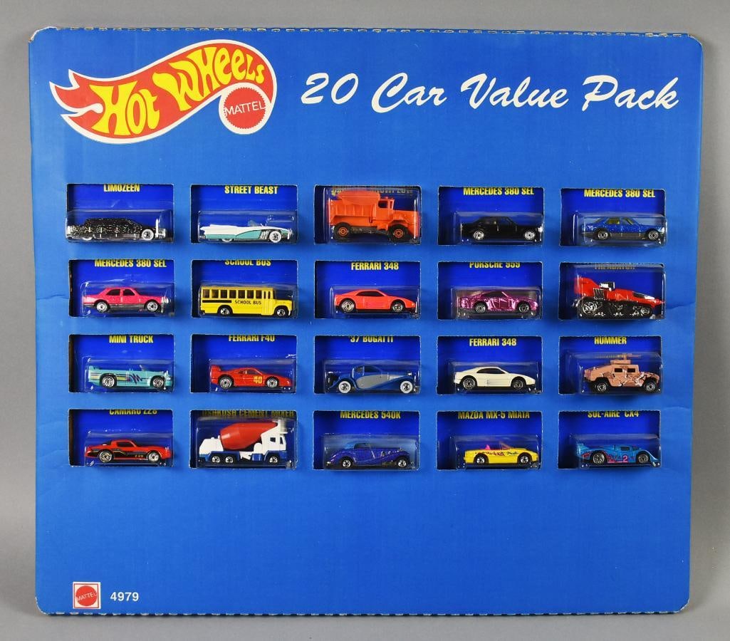c1990 Mattel Hot Wheels 20 Car Value Pack-MIB-NOS (1 of 3)