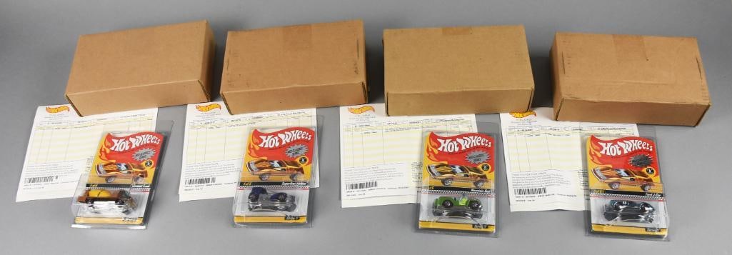 (4) 2009 Mattel Hot Wheels Ltd Ed Neo-Classic Series-MOC-NOS: Lot is four 2009 Mattel Hot Wheels Limited Edition. Neo-Classic Series-MOC-NOS. Includes Cement Truck 859/5000, Superfine Turbine 3778/5000, Mountain Goat 3710/5000 and Ford J Car 1134/5000. All come