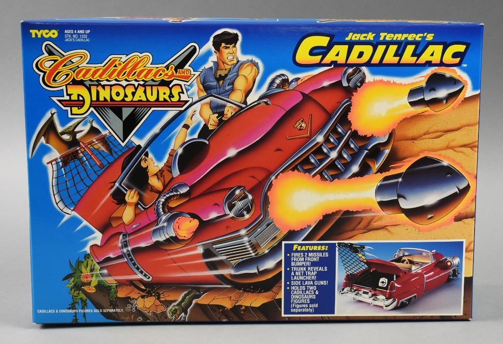 1993 Tyco Cadillac and Dinosaurs Jack Tenrec-MIB-NOS: Lot is a 1993 Tyco Jack Tenrec Cadillac and Dinosaurs -MIB-NOS. Single owner collection from the largest toy collector on the West Coast.