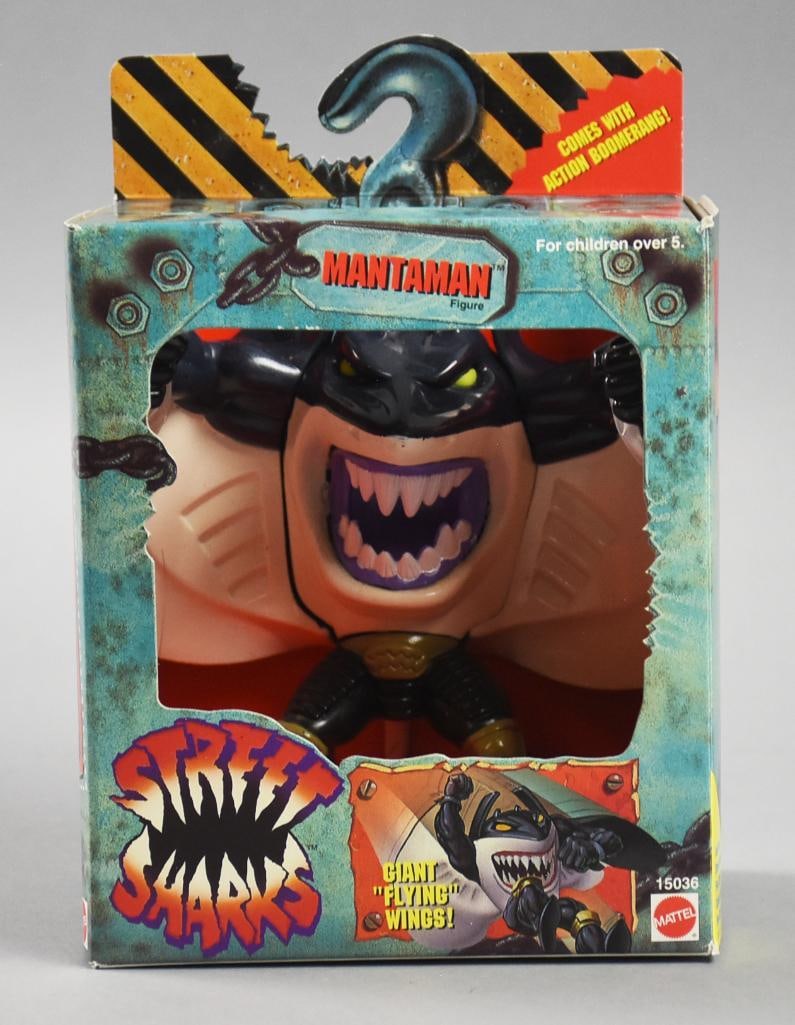 1995 Mattel Street Sharks Mantaman - MIB-NOS: Lot is a 1995 Mattel Street Sharks Mantaman - MIB-NOS. Single owner collection from the largest toy collector on the West Coast.
